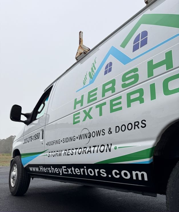 Hershey Exteriors — driver side truck graphics by Coastal Wraps